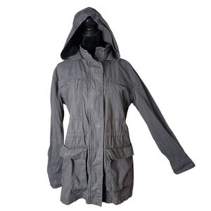 Universal Thread Utility‎ Field Hooded Jacket Women Size S Gray Distressed Gorp